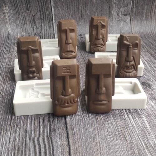 Easter Island Moai Monolith Sculpture Resin Mold Chocolates Mold Art Craft Tools A0NF