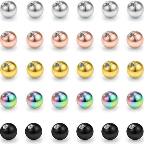Piercing ball Universal Piercing Replacement Balls 14G Body Jewelry Piercing Barbell Parts 30PCS