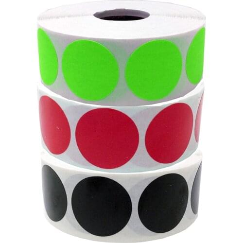 Popular Resin 3" Round Red Coded Point Label Target Repair Sticker Sticker Permanent Adhesive 250 Piece Sticker Per Roll (Red)