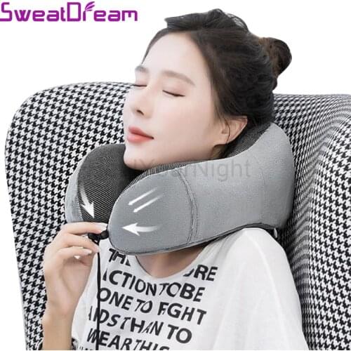 Airplane Pillow U Shaped Memory Foam Neck Pillows Soft Slow Rebound Space Travel Pillow Solid Neck Cervical Healthcare Bedding