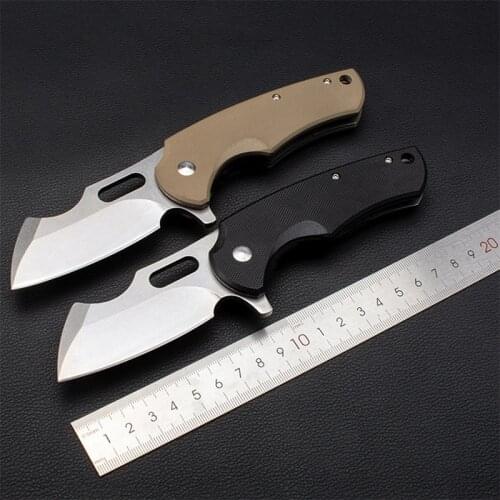 Sharp D2 folding knife G10 Handle Pocket Knife Outdoors Camping EDC Rescue Tools Black Hollowed Folding Knife