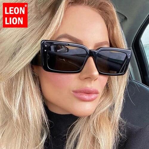 LEONLION Square Sunglasses Women 2021 Luxury Designer Womens Sunglasses Small Frame Sun Glasses Women Retro Lentes De Sol Mujer