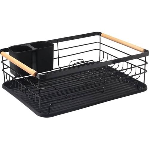 Dish Drying Rack Kitchen Cutlery Fork Storage Shelf Towel Holder With Drain Pan Desktop Organizer Kitchen Tool Accessorie