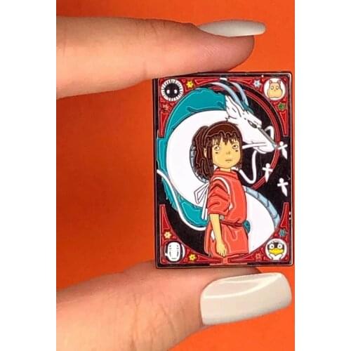 Chihiro and Haku Tarot Card Enamel Brooch Pin Backpack Hat Bag Collar Lapel Pins Badges Women Mens Fashion Jewelry Accessories
