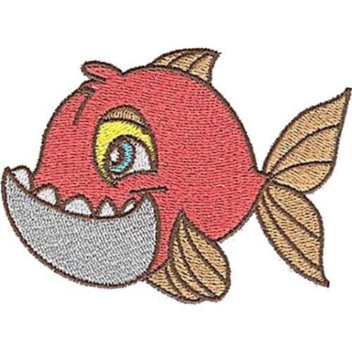 Embroidered Goldfish Patches Emblem for Sale Made by Twill Heat Cut and PVC Backing MOQ50pcs Welcome Customized Free Shipping
