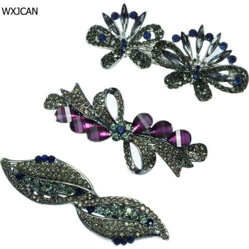 WXJCAN Hair clips tiara Rhinestone head piece Vintage women hairclip
