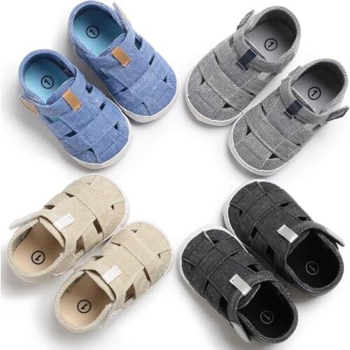 Toddler Baby Newborn Boy Soft Sandals Crib Sole Shoes Girl Boy Kid Solid Prewalker Sandals