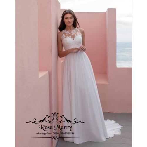 Modest Boho Beach Wedding Dresses 2021 Vestido De Novia A Line Vintage Lace Chiffon Country Greek Style Bridal Gowns For Women