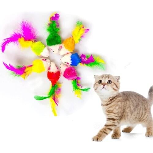 10/2pcs Cute playing Mouse toys for Cat Colorful Funny Playing Training Toys For Cats Kitten Puppy Pet Supplies