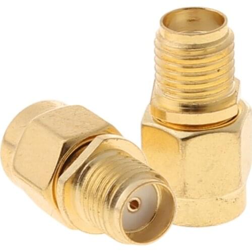 2 Pcs RP SMA Female Jack To SMA Male Plug RF Connector Coaxial Converter Adapter Straight