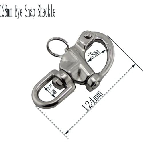 5" Stainless Steel SS316 Eye Swivel Snap Shackle Quick Release Marine Boat Anchor Chain Swivel Snap Hook 2pcs 128mm