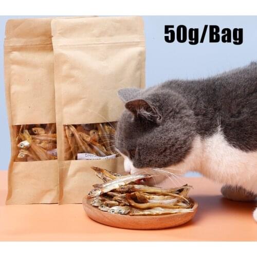50g Cat Chews Toys Food Feed Sticks Granules Dried Fish Molar Teeth Clean Stick Food Treats Toys for Puppy Accessories Dogs Toys