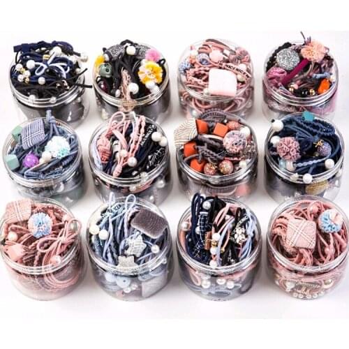 8/12/25PCS Pure and Fresh Sweet Starry Sky Series Maiden Elastic Hair Bands Ribbon Flowers Pentagram Rabbit Ears Hair Clips