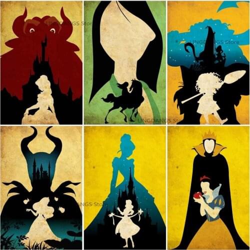 5d Diy Diamond Painting Disney Snow White Mulan Frozen Aisha Anime Poster Diamond Mosaic Embroidery Cross Stitch Home Decor Gift