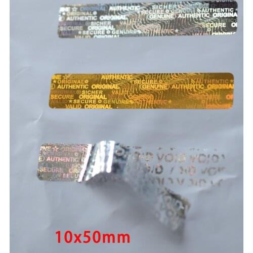 50X10MM AUTHENTIC VALID SECURE GENUINE ORIGINAL Hologram stickers