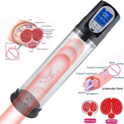 Automatic Penis Increase Enlargement Vacuum Pump Sex Toys for Men Adults Male Penile Erection Training Vibrator Cock Extender