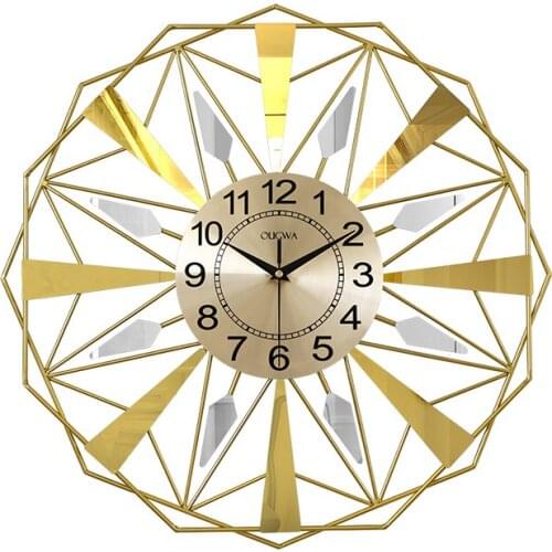 Large Art Wall Clock Luxury Living Room Modern Creative Personality Nordic Metal Quartz Wall Clock Minimalist Home Decor DL60WC