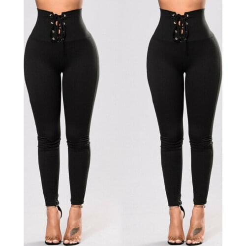 Women Lady Stretch Pants High Waist Skinny Fashion Boyfriend for Women Vintage Girls Slim Ripped Casual Pencil Pants Trousers