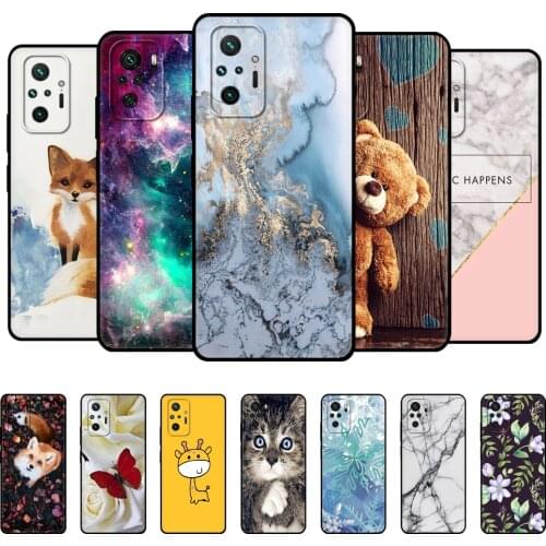 For Xiaomi Redmi Note 10 4G 5G Case Silicon Soft For Redmi Note 10 Pro Global Version Phone Cover Note 10S Bumper black tpu case