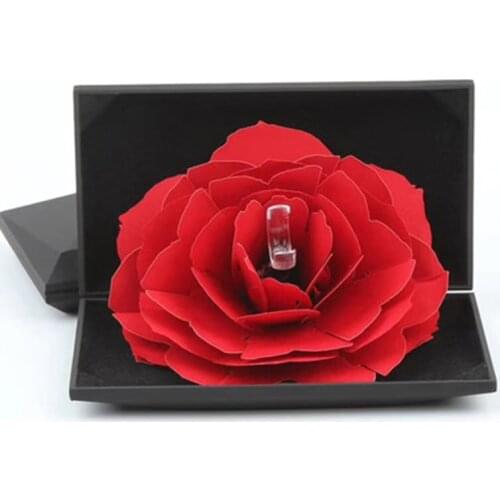 Wedding Propose Rose Ring Box Earring Packing Pendant Jewelry Box Storage Case Gift Case Anniversary Jewelry Women Gift Storage