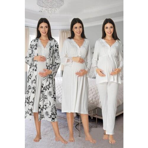 Four Womens Maternity Pajama Pants Set