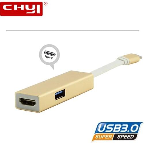 CHYI USB Type C To HDMI-Compatible USB 3.0 Micro Splitter High Speed Mini Portable Computer Accessories For Desktop Laptop Mac