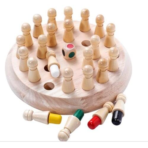 Montessori For Kids Wooden Color Memory Match Stick Chess Game Toy Children 3D Puzzle Educational Gift Family Casual Game