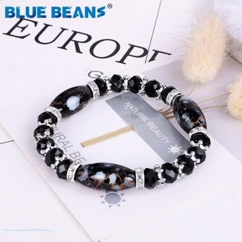 Crystal Bracelets Bangles Women Accessories With Beads Stone bohemian Bracelet Jewelry Couples Black Hot fashion boho hip hop CC