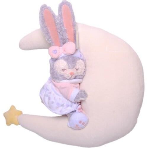 Disney Kawaii Duffy Bears Friend StellaLou Plush Toy Sleeping Moon StellaLou Pillow Soft Stuffed Rabbit Toy Pillow Girls Gift