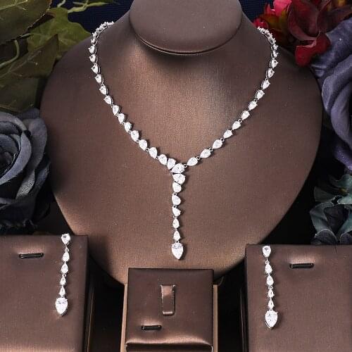JaneKelly Luxury Big 2pcs Jewelry Set With Cubic Zirconia for Women Bridal Party Wedding Accessories Saudi Arabic Dubai