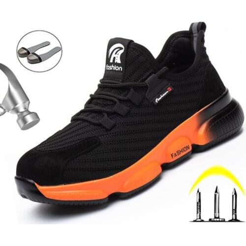 Work Safety Shoes Men Anti-puncture Work Boots Men Indestructible Working Sneakers Male Shoes Adult Steel Toe Shoes Labort Boots