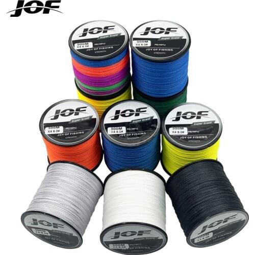 JOF 4 Strands 300M Braided PE Fishing Line Super Strong Fish Wire For Sea Fishing Carp Brand Fish Rope Cord Peche 0.12MM-0.50MM