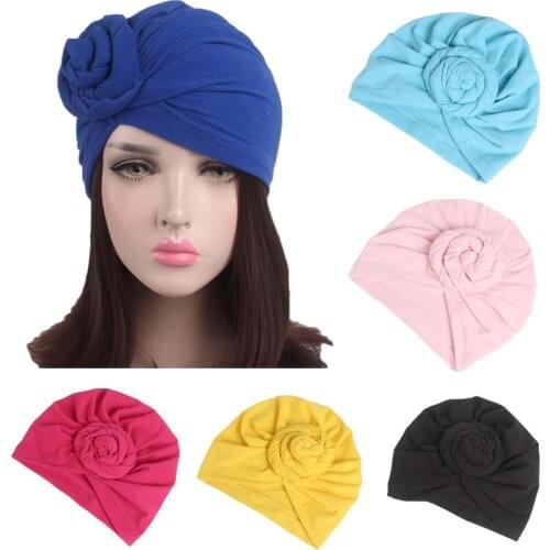 New Fashion Women Hijabs Hat Indian Turban Head Cover Cap Beanie Ladies Hair Accessories Muslim Scarf Cap Hair Loss Headwear