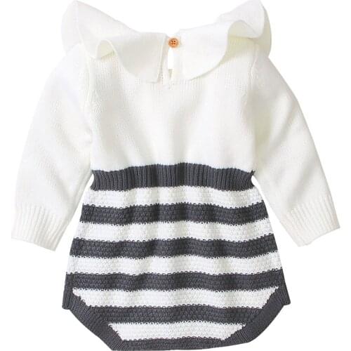 Toddler Girls Clothes Newborn Infant Baby Girl Outfit Full Sleeve Baby Knitted Romper Jumpsuit One Piece Winter Girl Bodysuits