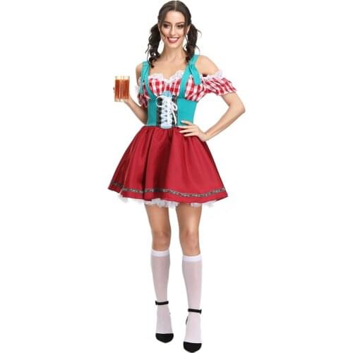 Oktoberfest Clothing Beer Girl Costume Halloween COS Dress Costume Beer Festival Dress Suit Female Clothes