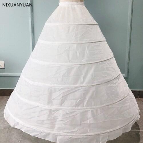 Wholesale 6 Hoops Petticoats Bustle for Ball Gown Wedding Dresses Underskirt Bridal Accessories Bridal Crinolines