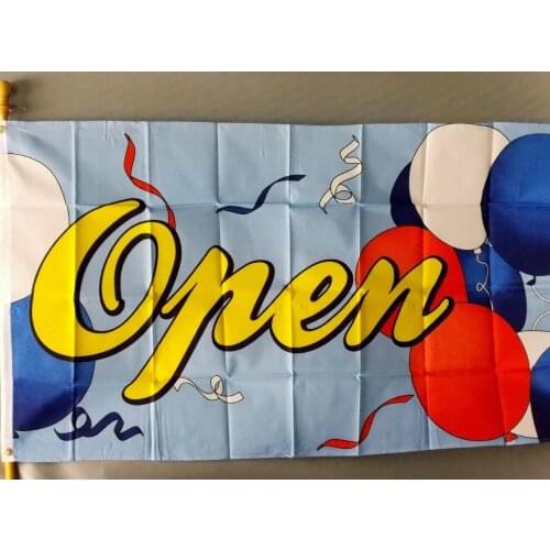 90X150cm OPEN with Balloons Flag