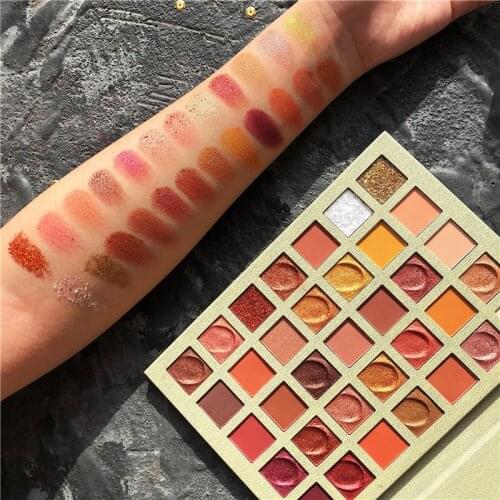 35 Color Glitter Eyeshadow Palette Pressed Powder Palette Matte shimmer Eyeshadow Pallete Nude Metallic Pigmented Makeup Palette