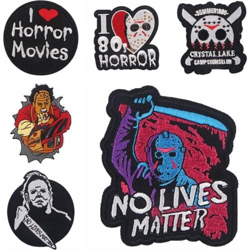 DIY Hippie Skull Embroidery Patches Ironing Clothing T-Shirt Decoerate For Badge Patch Applique Stickers Supplies Letters Stripe