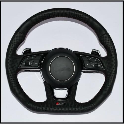 New A3 A4 A6 Q5 Steering wheel assembly + key + paddle + decoder Flat Bottom with all Holes 8V0419091CG 8W0419689 81A951523A