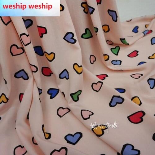 Twill cotton soft dress Pink color love Satin silk fabric Satin de soie Satén шелк hanfu cloth DIY patchworkbag