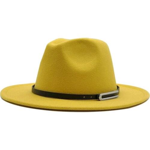 2020 NEW Men Fedoras Fashion Man Jazz Hat Summer Classic Vintage Wide Brim Fedora Male Streetwear Simple Top Hats Homme