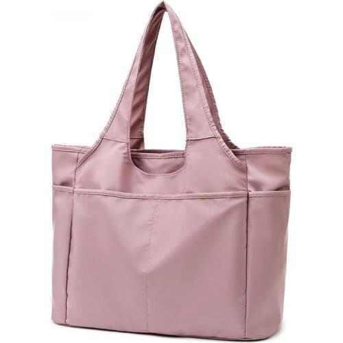 Womens Nylon Bag Large Capacity Portable Shoulder Bag Yoga Fitness Excursion Handbag Multi-compartment Clothing Bag Sac