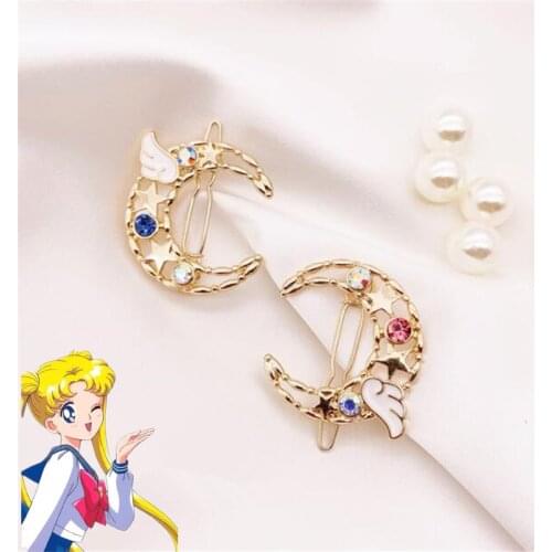 Japan Anime Sailor Moon Hair Pin Cosplay Costumes Accessories Girl Star Moon Cartoon Cute Bobby Pin Fancy Gift