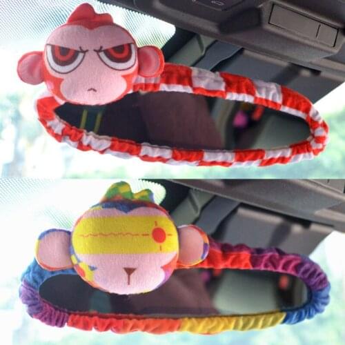 1pc 23cm cool funny monkey rearview mirror cover case plush vehicle-mounted decoration stuffed toy gift