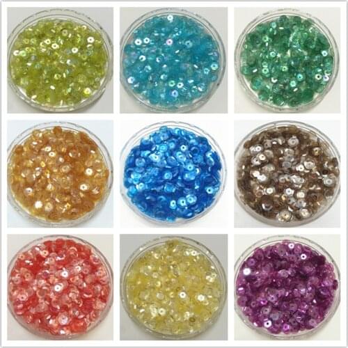 10g/720pcs Clear Crystal Color Sequins 6mm Cup Round Loose Paillettes Sewing Wedding Craft DIY Garments Lentejuelas Accessory