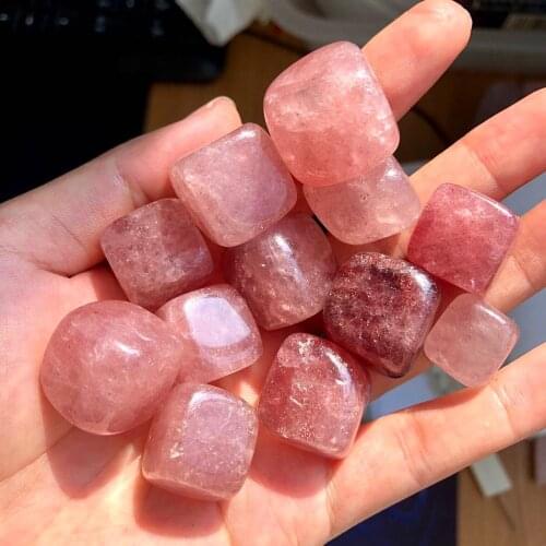 100g Natural strawberry crystal Gravel Round Stone Accessories Crystal Stone Fish Tank Flower Pot Decorative