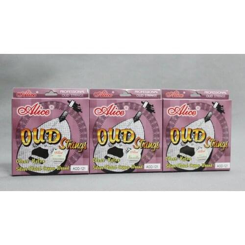3 Sets AOD-121 Clear Nylon Silver-Plated Copper Wound 12-Strings Oud Strings