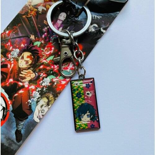 7 style Demon Slayer Nezuko Tanjirou Giyuu Inosuke Shinobu Key Rings Fashion Jewelry keychain pendant for Gift