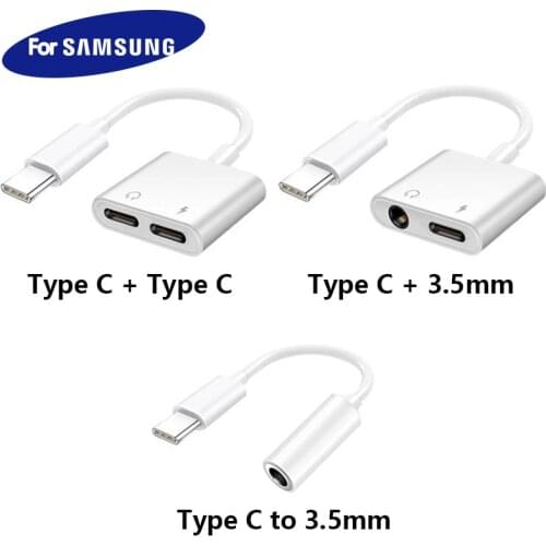 Type C Adapter 2 In 1 AUX Audio Splitter Cable For Samsung S21 S20 FE Note 20 10 Ultra Plus DAC USB C to 3 5 mm Jack Converter